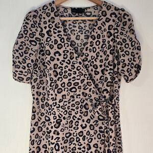 Sanctuary Leopard Wrap Dress, Size M